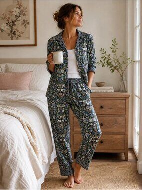 Vera Bradley Enchanted Woodland Pajama Set Top Bottoms Loungewear Medium